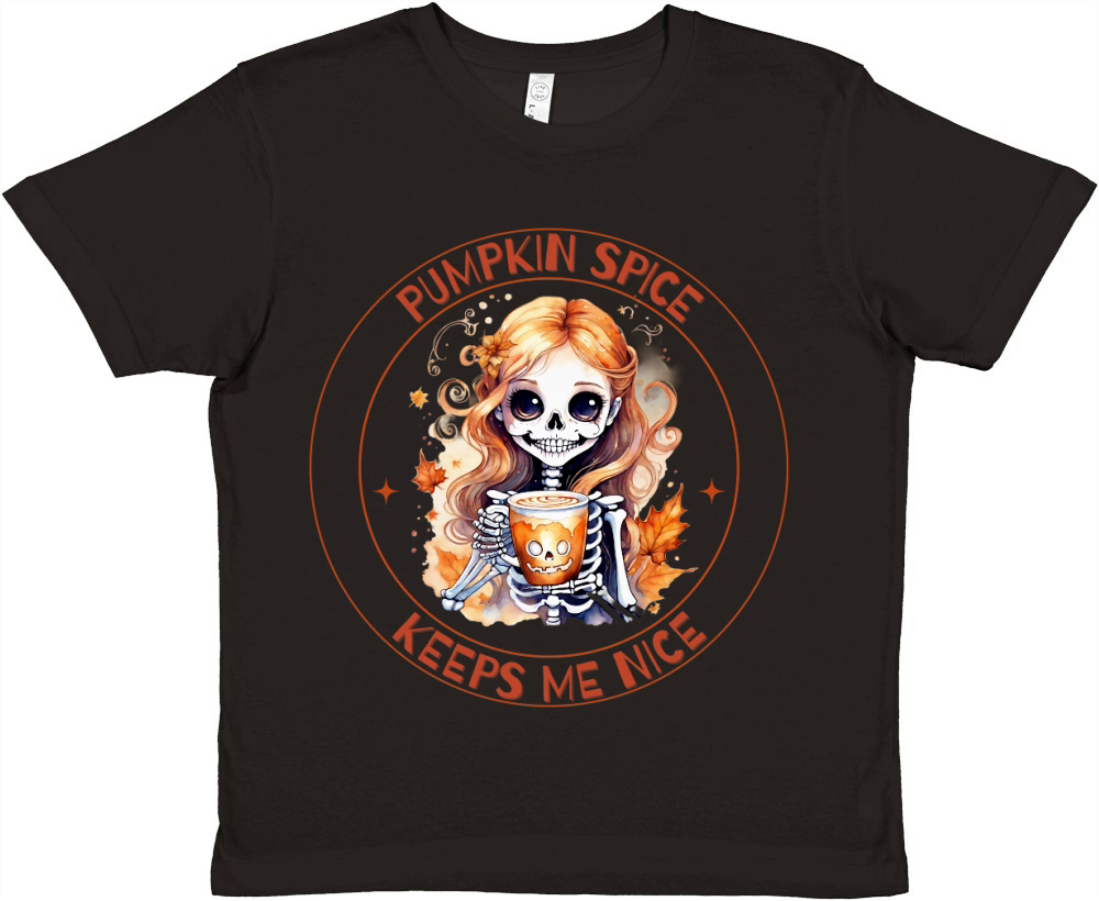 Pumpkin Spice Keeps Me Nice Premium Kids Crewneck T-shirt
