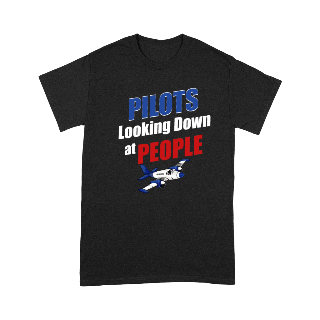 Pilots Looking Down At People Aviation Helicopter Premium T-shirt