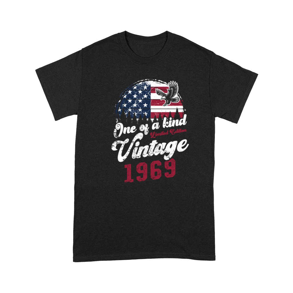 Vintage 1969 Birthday American Flag Premium T-shirt
