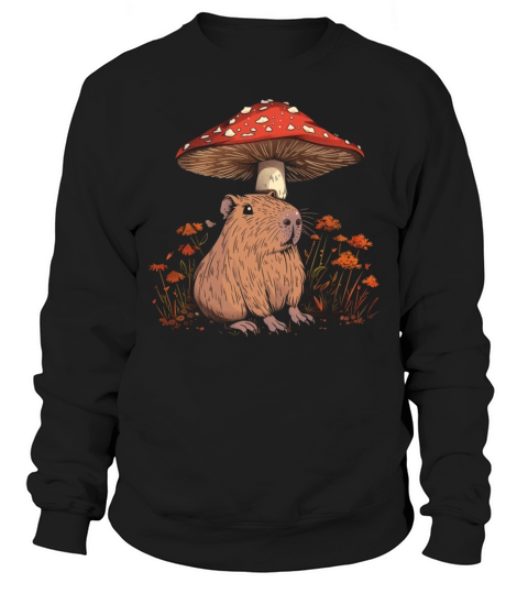 Cottagecore Aesthetic Capybara Mushroom Vintage Fl Sweatshirt Unisex