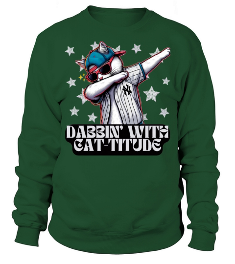Funky Baseball Cat with Dabbing Pose Sweatshirt Unisex