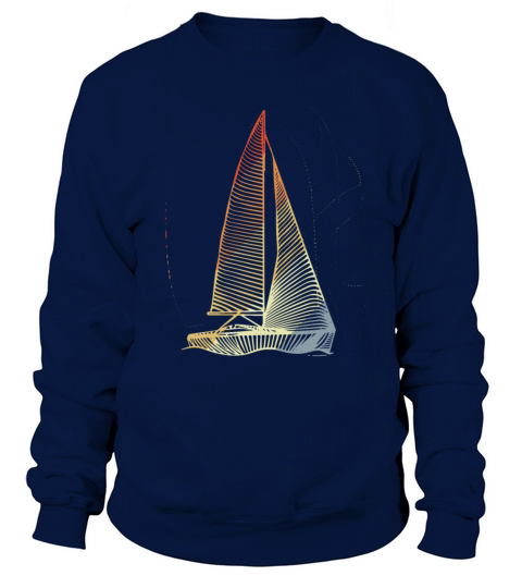 Vintage Sailboat One Line Drawing Sweatshirt Unisex