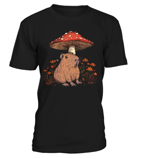 Cottagecore Aesthetic Capybara Mushroom Vintage Fl T-Shirt Unisex