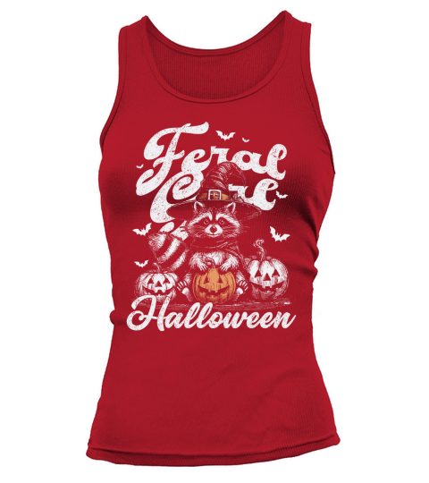 Feral girl Halloween Raccoon D White Tank top Woman