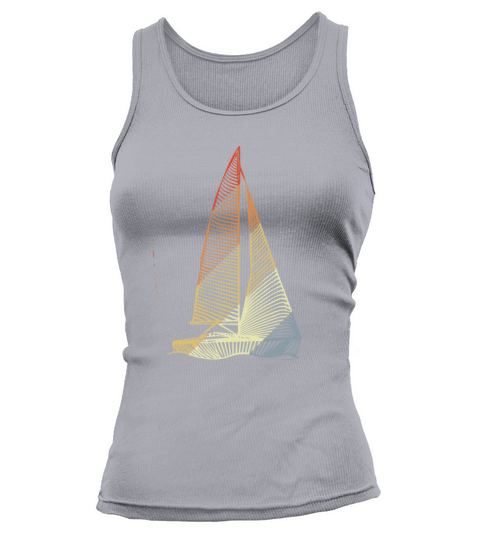 Vintage Sailboat One Line Drawing Tank top Woman