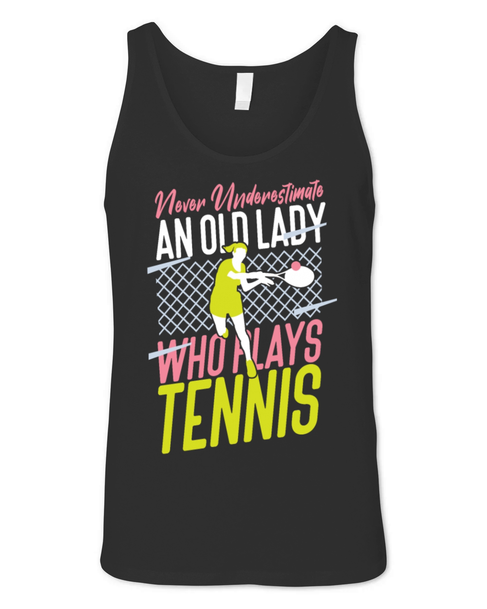 Funny Tennis Player Racket Grandma Unisex Jersey Tank