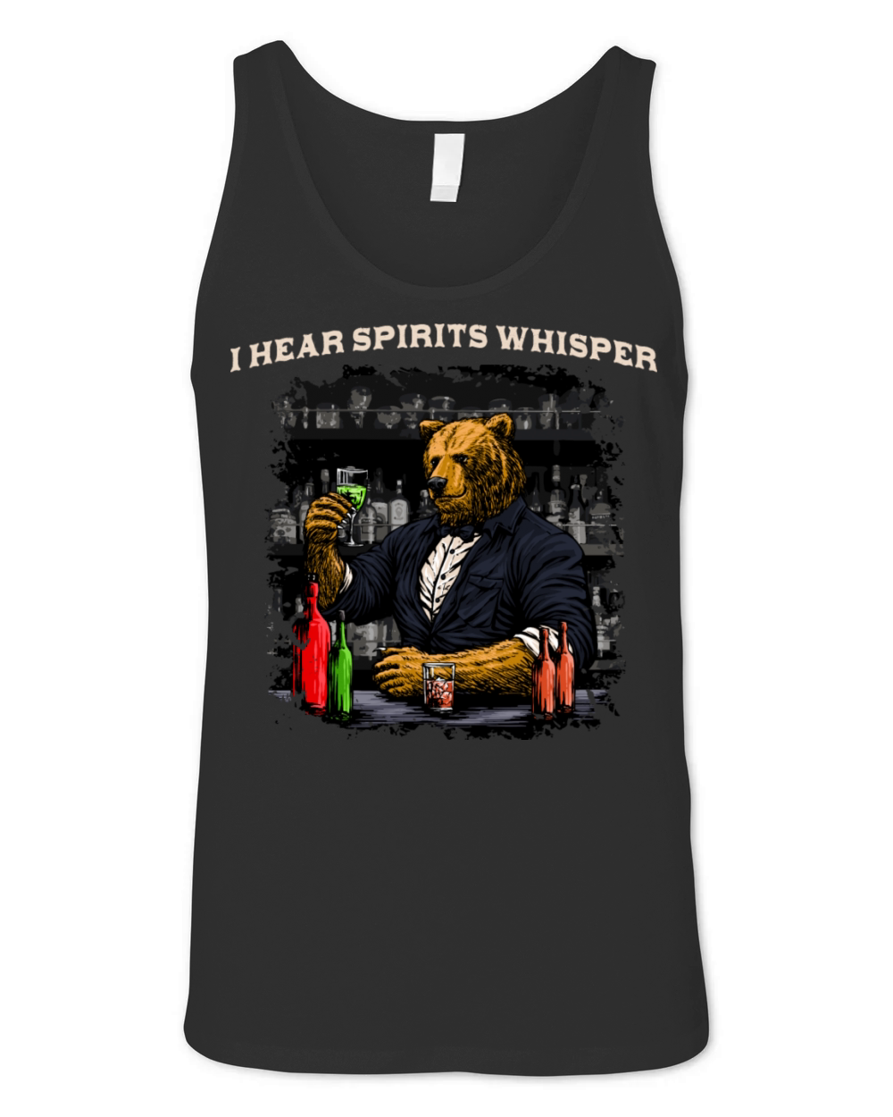 I Hear Spirits Whisper Funny Bartender Humor Barte Unisex Jersey Tank