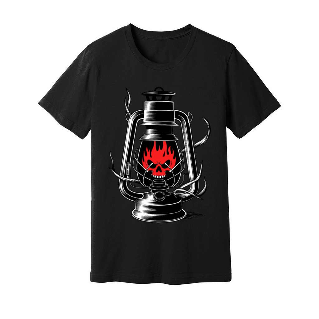 vintage oil lantern featuring a skull Unisex Jersey Tee