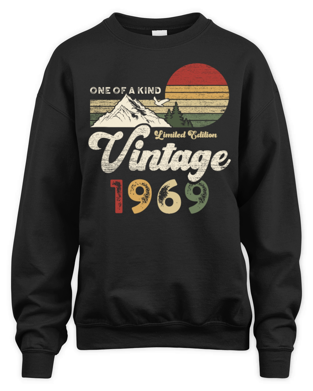 Vintage 1969 Birthday Mountains Unisex Premium Crewneck Sweatshirt