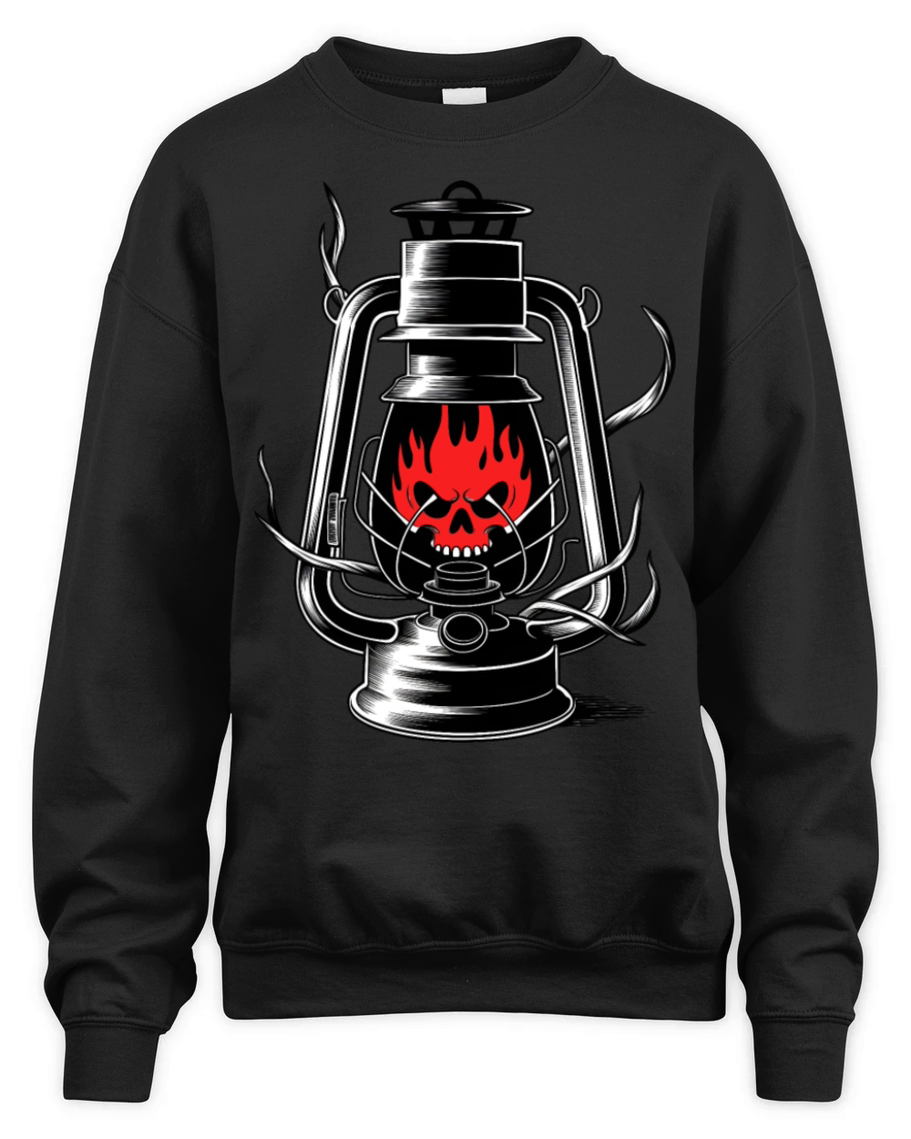 vintage oil lantern featuring a skull Unisex Premium Crewneck Sweatshirt