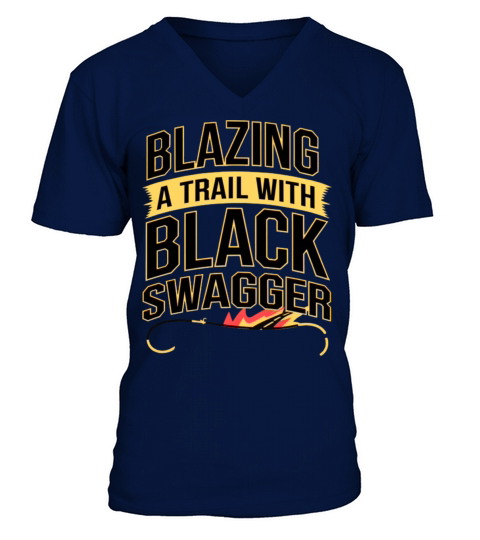 Blazing a Trail with Black Swagger V-Neck T-shirt