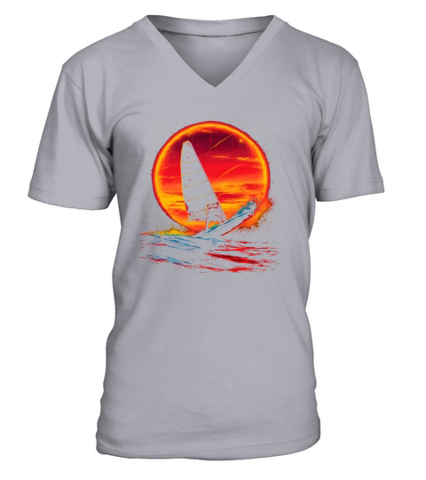 Vintage Windsurfing V-Neck T-shirt