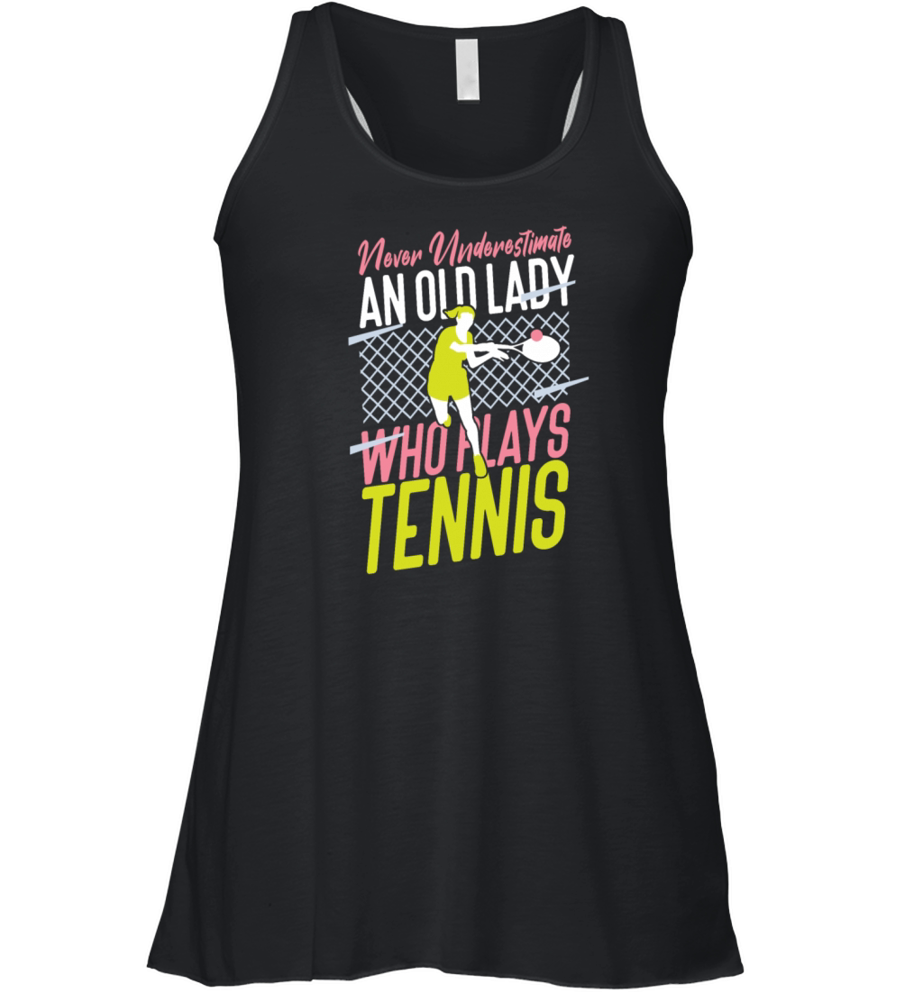 Funny Tennis Player Racket Grandma Women's Flowy Tank Top