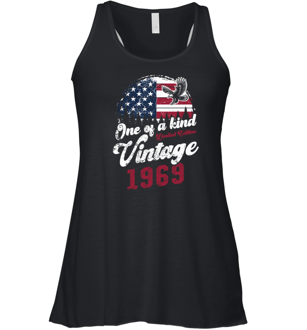 Vintage 1969 Birthday American Flag Women's Flowy Tank Top