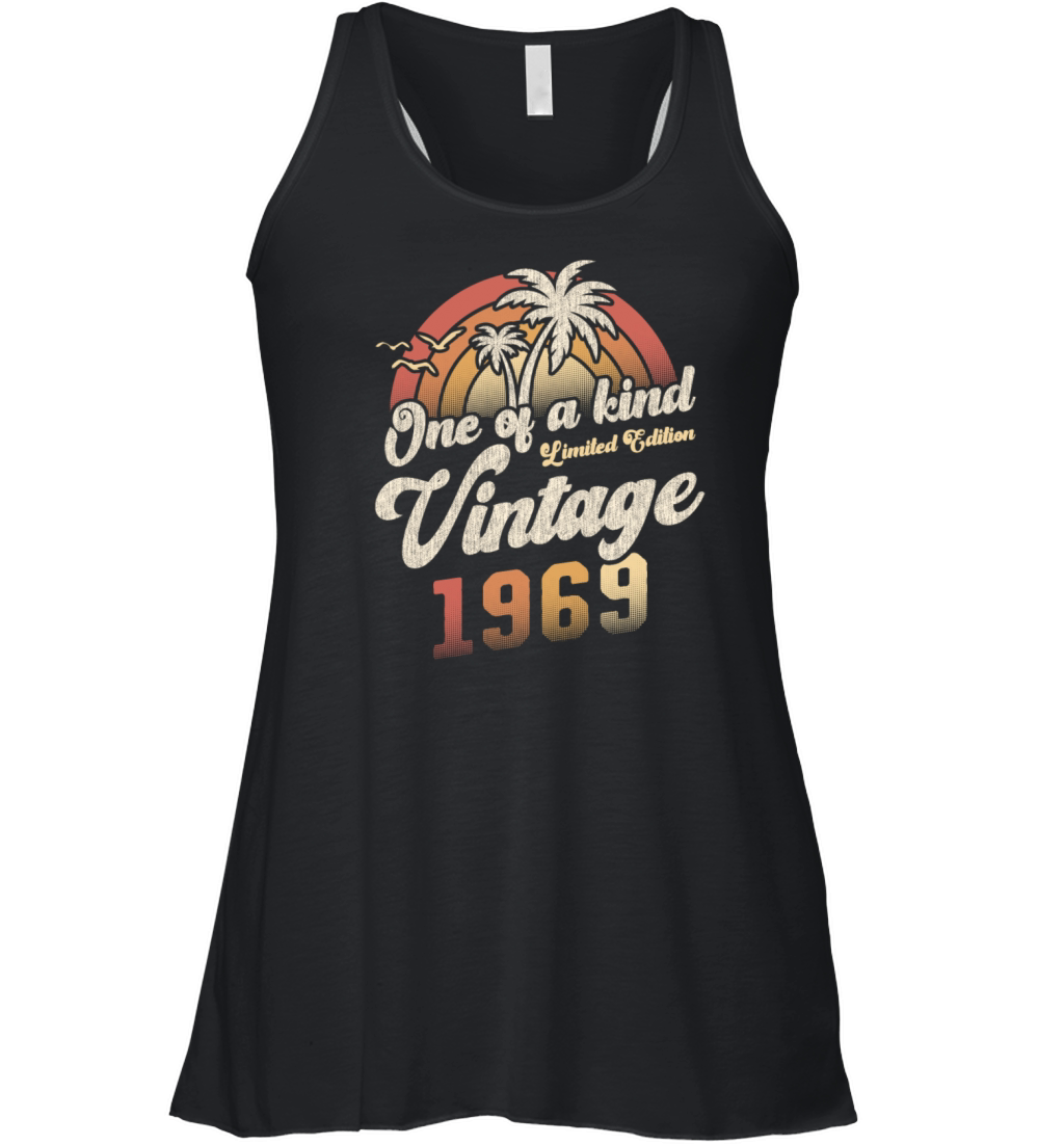 Vintage 1969 Birthday Palm Trees Women's Flowy Tank Top