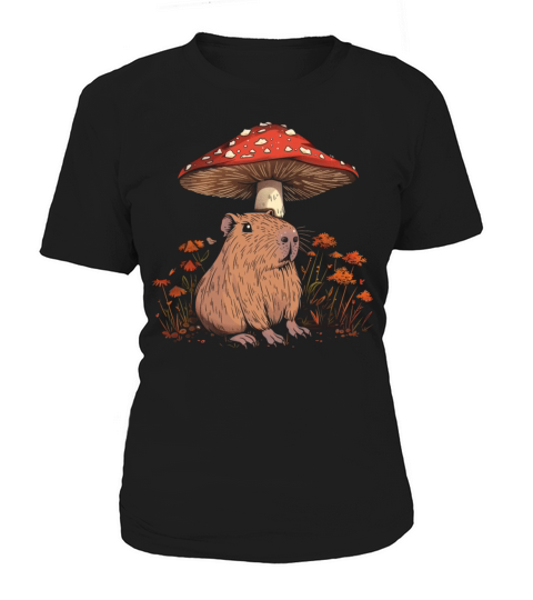 Cottagecore Aesthetic Capybara Mushroom Vintage Fl Women's T-Shirt