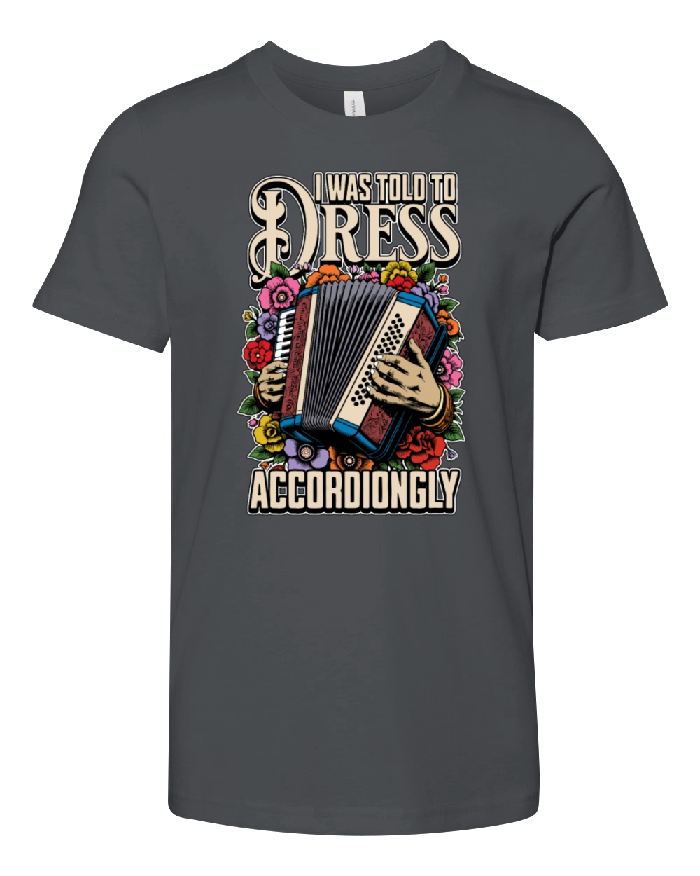 Accordion I Was Told To Dress Musical Instrument Youth Unisex Jersey Tee