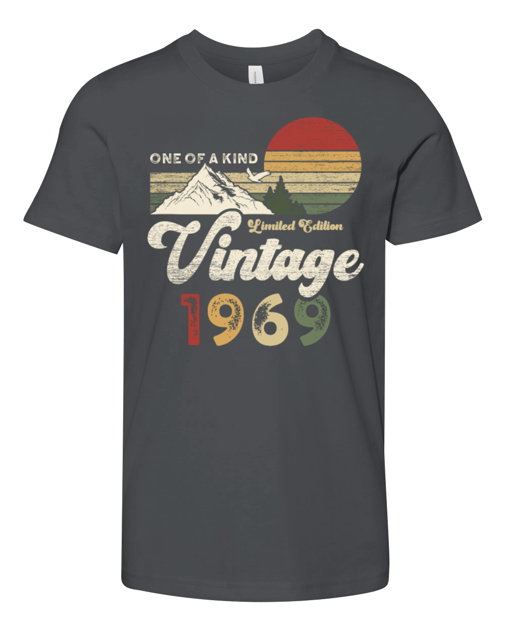 Vintage 1969 Birthday Mountains Youth Unisex Jersey Tee