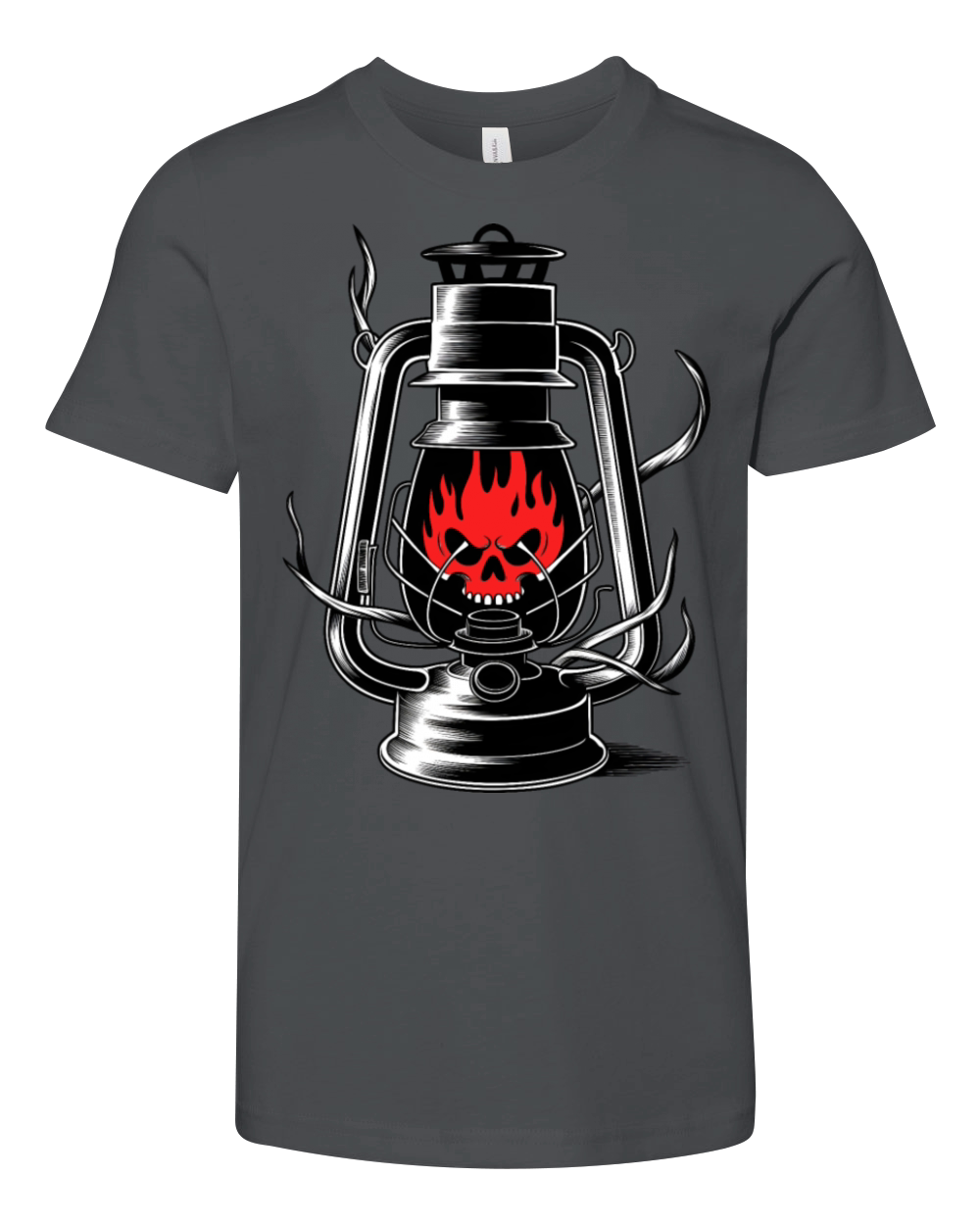 vintage oil lantern featuring a skull Youth Unisex Jersey Tee