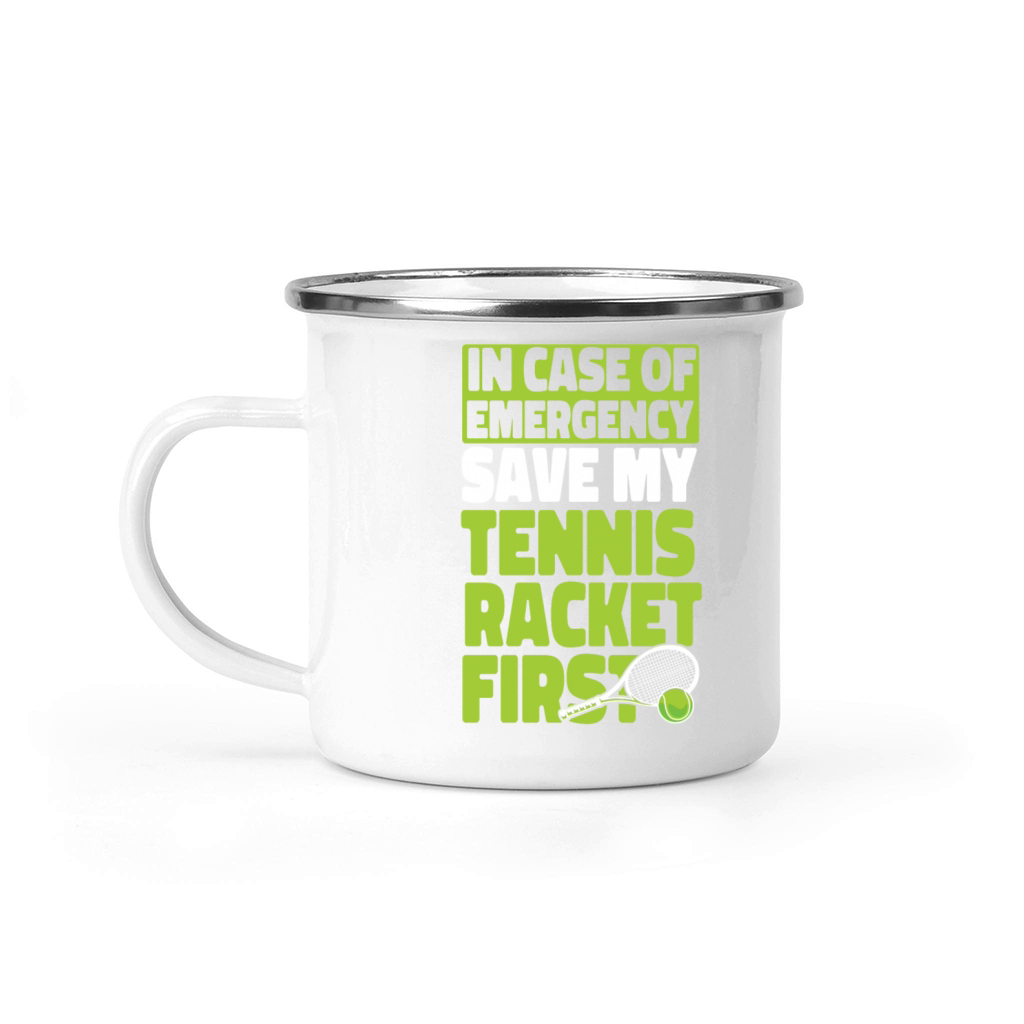 Funny Tennis Player Racket In Case Camping Mug