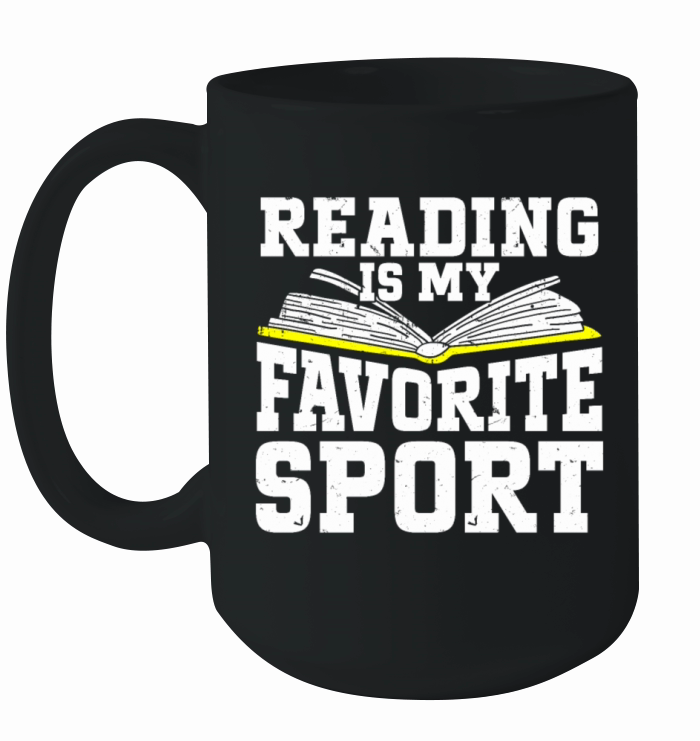 Reading Is My Favorite Sport Bookworm Ceramic Mug