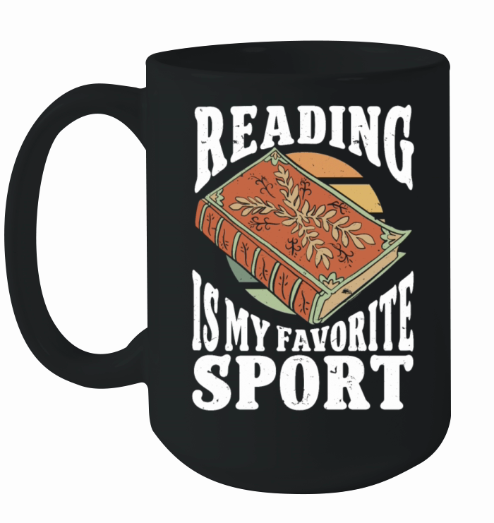 Reading Is My Favorite Sport Bookworm Ceramic Mug