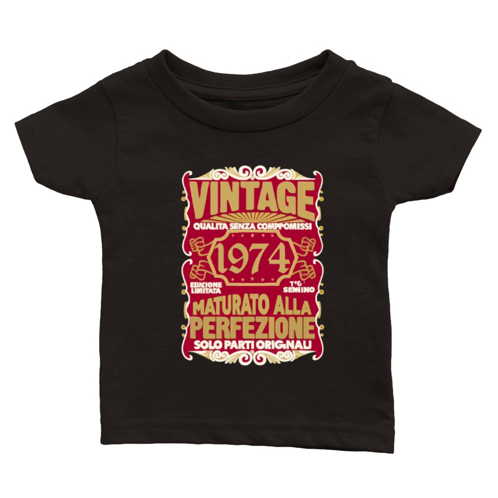 50 Compleanno 50 Uomo Anni Retro Vintage 1974 Reg Classic Baby Crewneck T-shirt