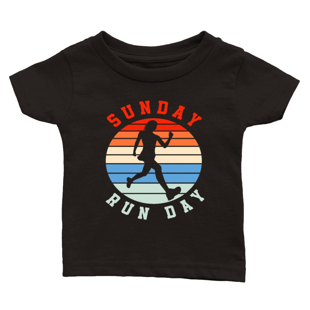 Sunday Run Day Runner Silhouette Vintage Classic Baby Crewneck T-shirt