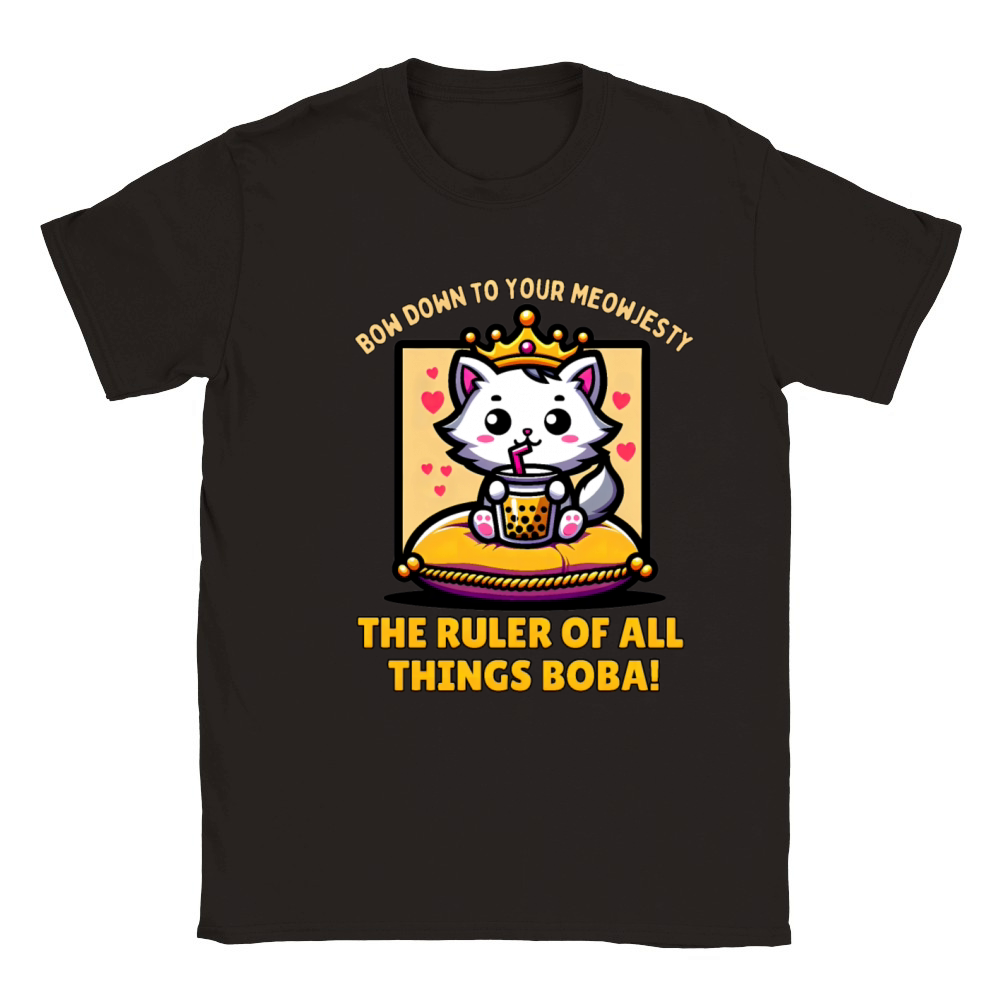 Boba Meowjesty Classic Kids Crewneck T-shirt