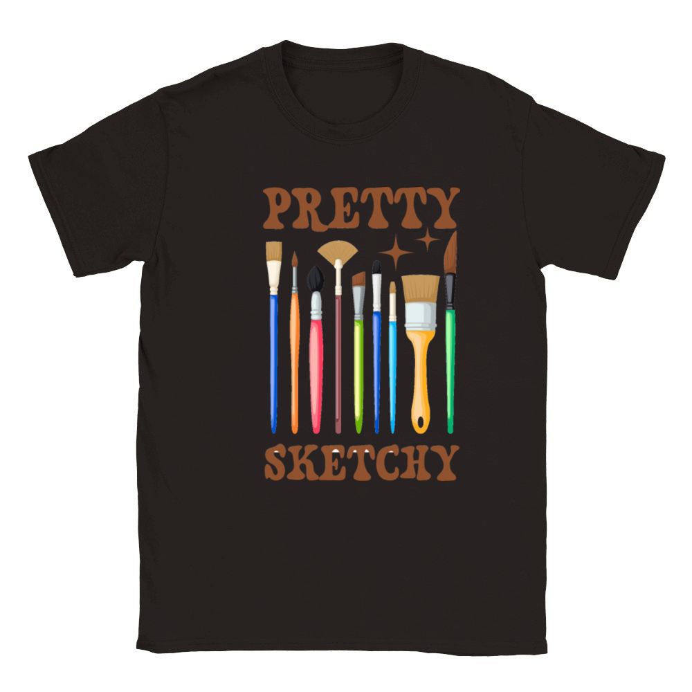 Pretty Sketchy - Funny Artist Classic Kids Crewneck T-shirt