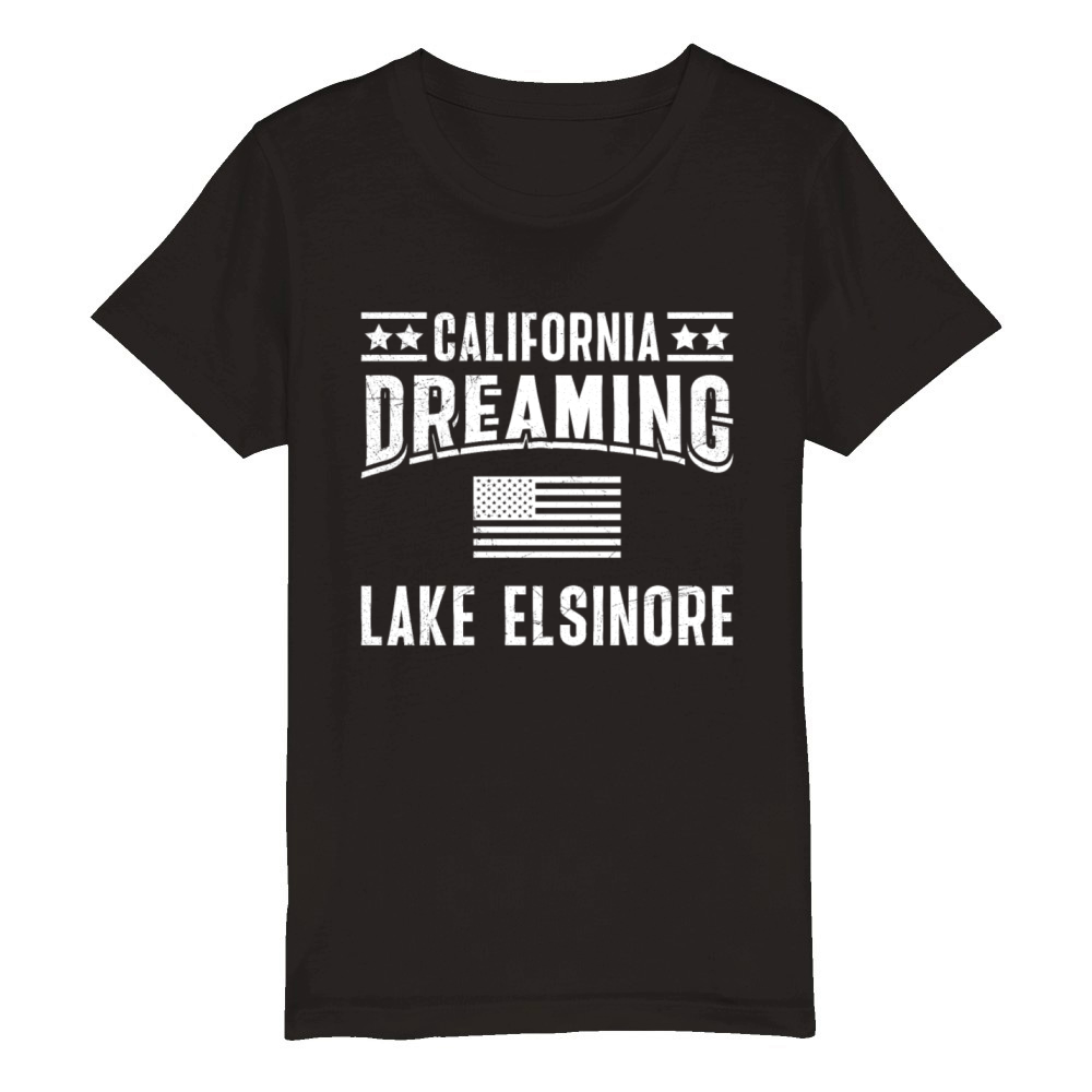 CALIFORNIA DREAMING LAKE ELSINORE Nevada Organic Kids Crewneck T-shirt