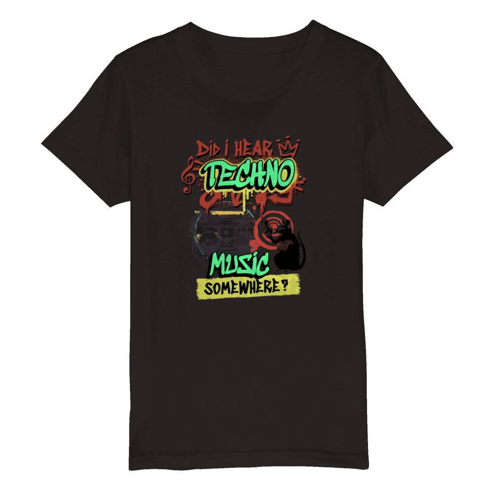 Hardcore Rave Music Raver 90s EDM House DJ Rave Organic Kids Crewneck T-shirt