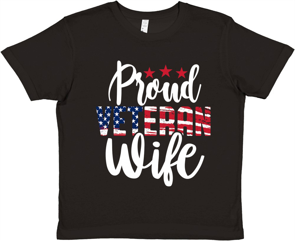 Proud Veteran Wife Premium Kids Crewneck T-shirt