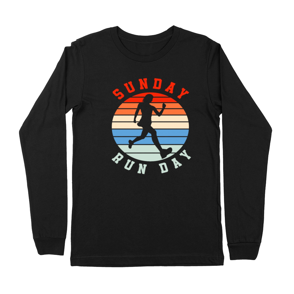 Sunday Run Day Runner Silhouette Vintage Premium Long Sleeve
