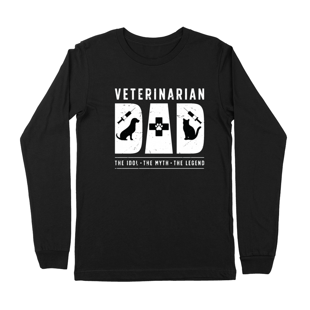Veterinarian Dad The Idol The Myth Vet Assistant Premium Long Sleeve