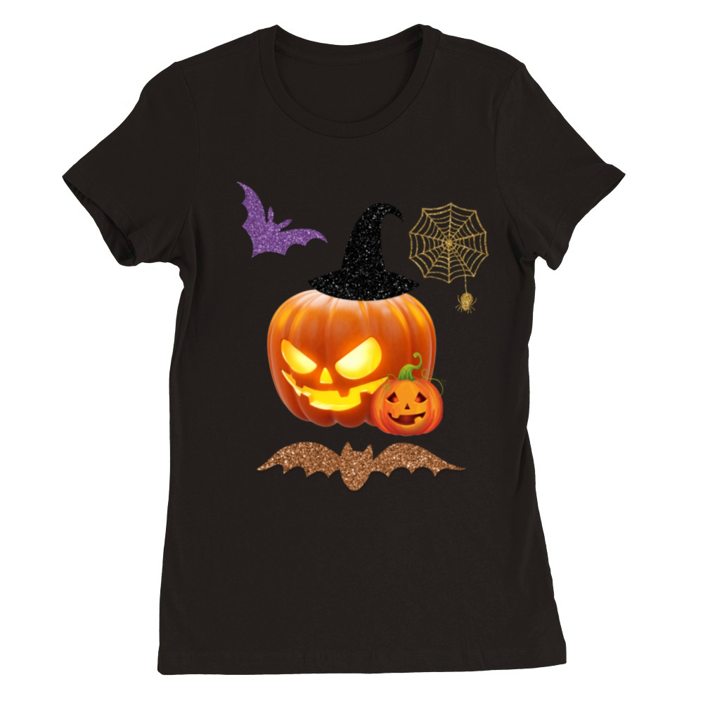 Halloween pumpkin Premium Womens Crewneck T-shirt