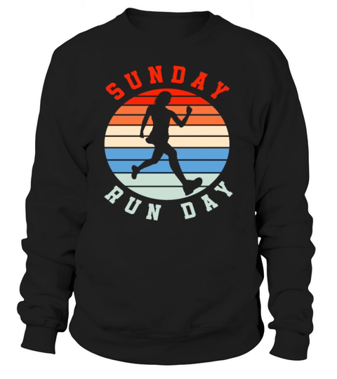 Sunday Run Day Runner Silhouette Vintage Sweatshirt Unisex