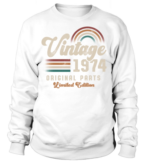 Vintage 1974 Birthday Retro Sweatshirt Unisex