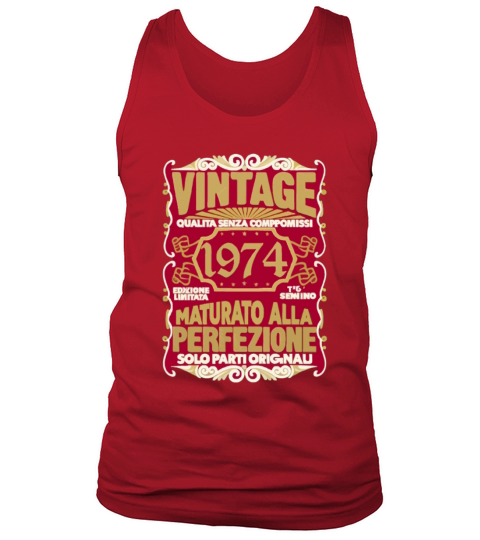 50 Compleanno 50 Uomo Anni Retro Vintage 1974 Reg Tank Top Unisex
