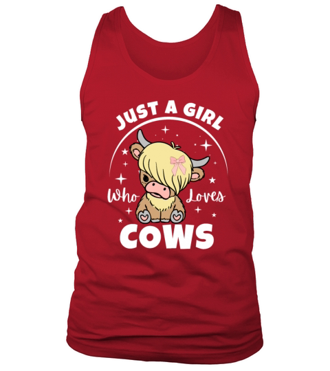 Just a girl who loves cow cute highland shirt gift Tank Top Unisex
