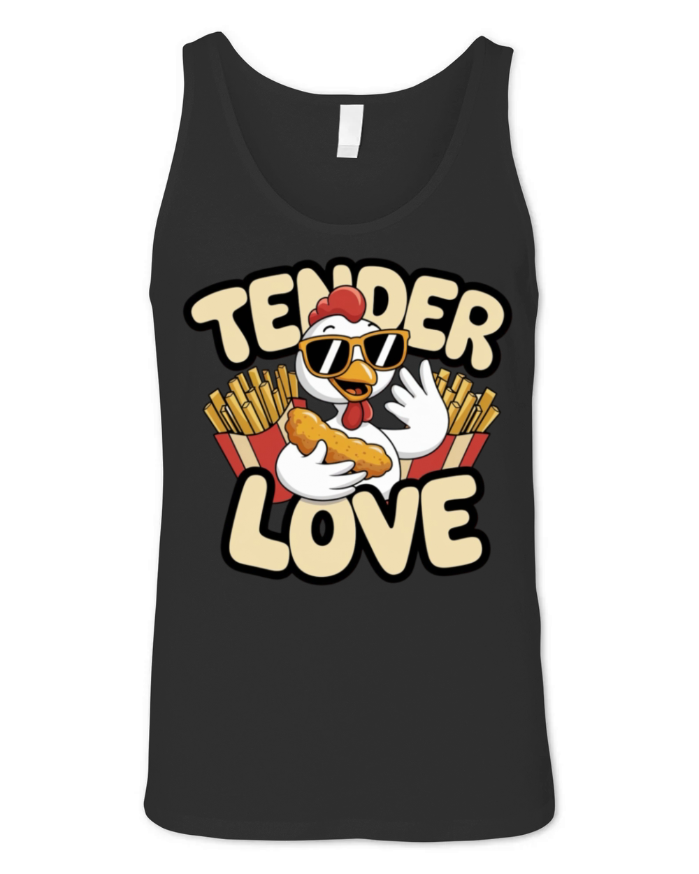 Cool Retro Chicken Tenders Shirt - Funny Foodie De Unisex Jersey Tank