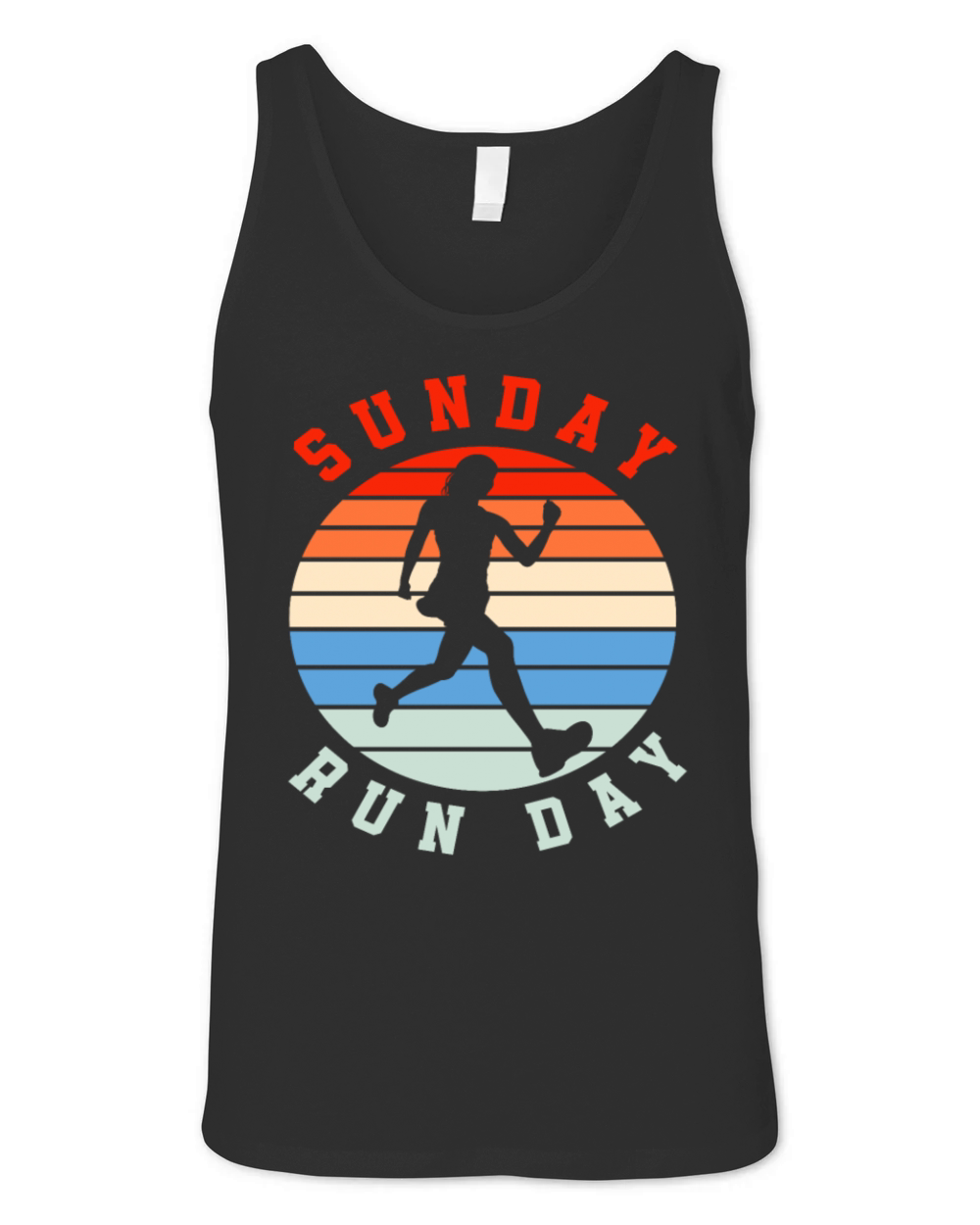Sunday Run Day Runner Silhouette Vintage Unisex Jersey Tank