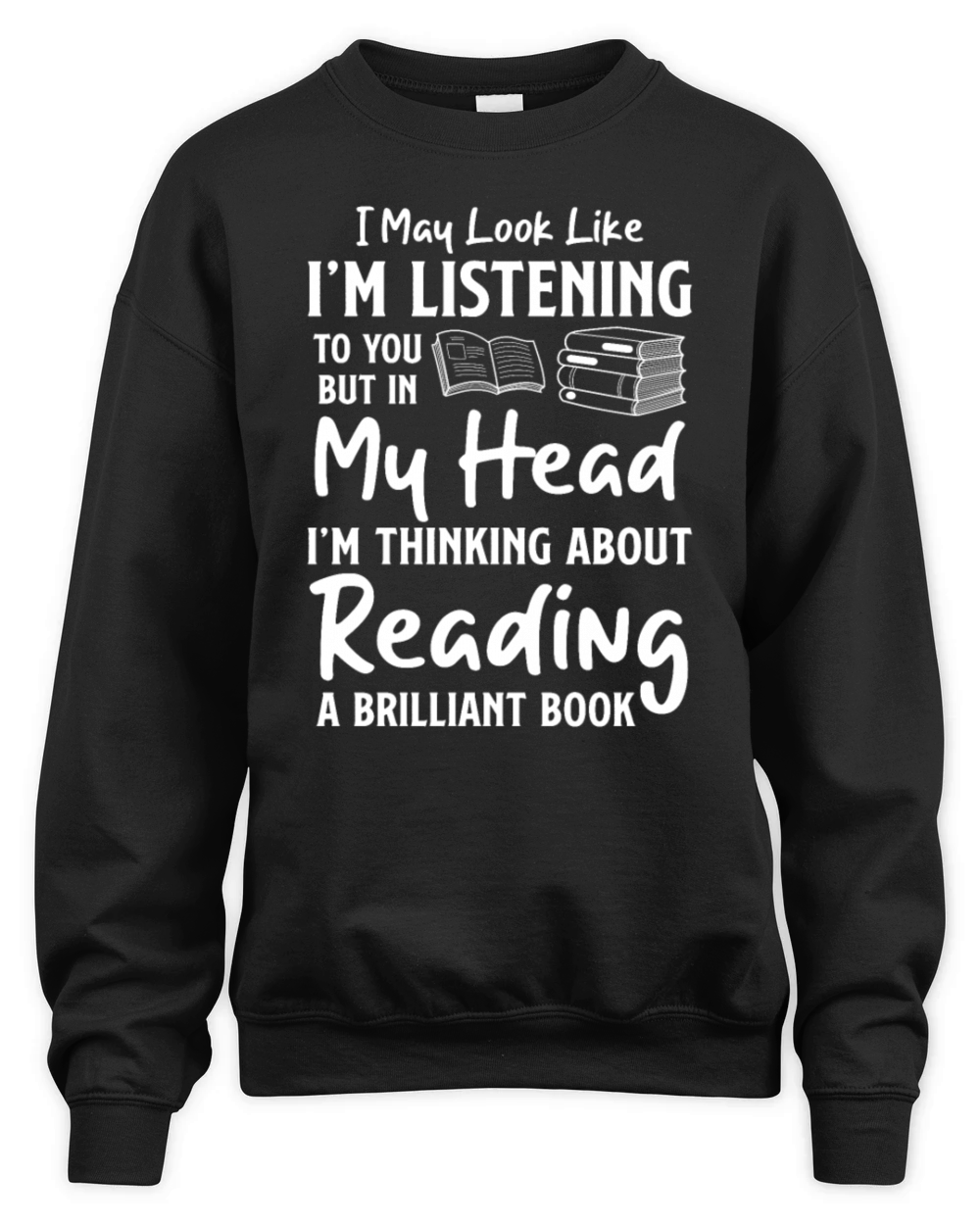 Listening vBook Lover Reader Desing Funny Reading Unisex Premium Crewneck Sweatshirt