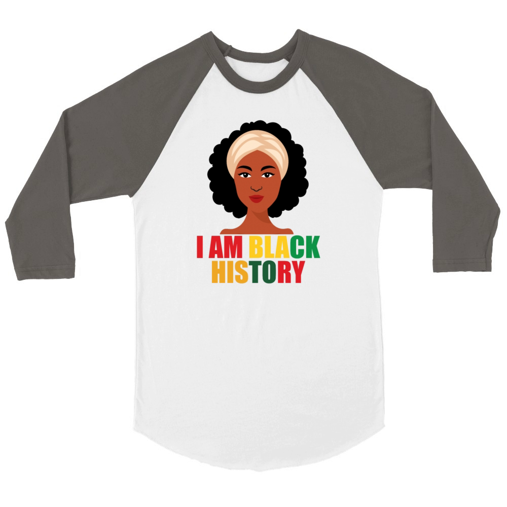 i am black history Unisex ¾ sleeve Raglan T-shirt