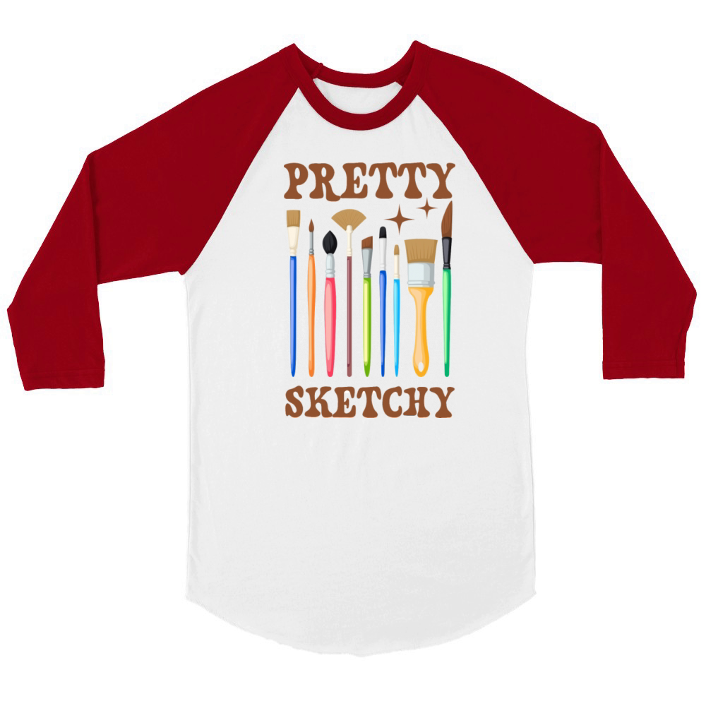 Pretty Sketchy - Funny Artist Unisex ¾ sleeve Raglan T-shirt