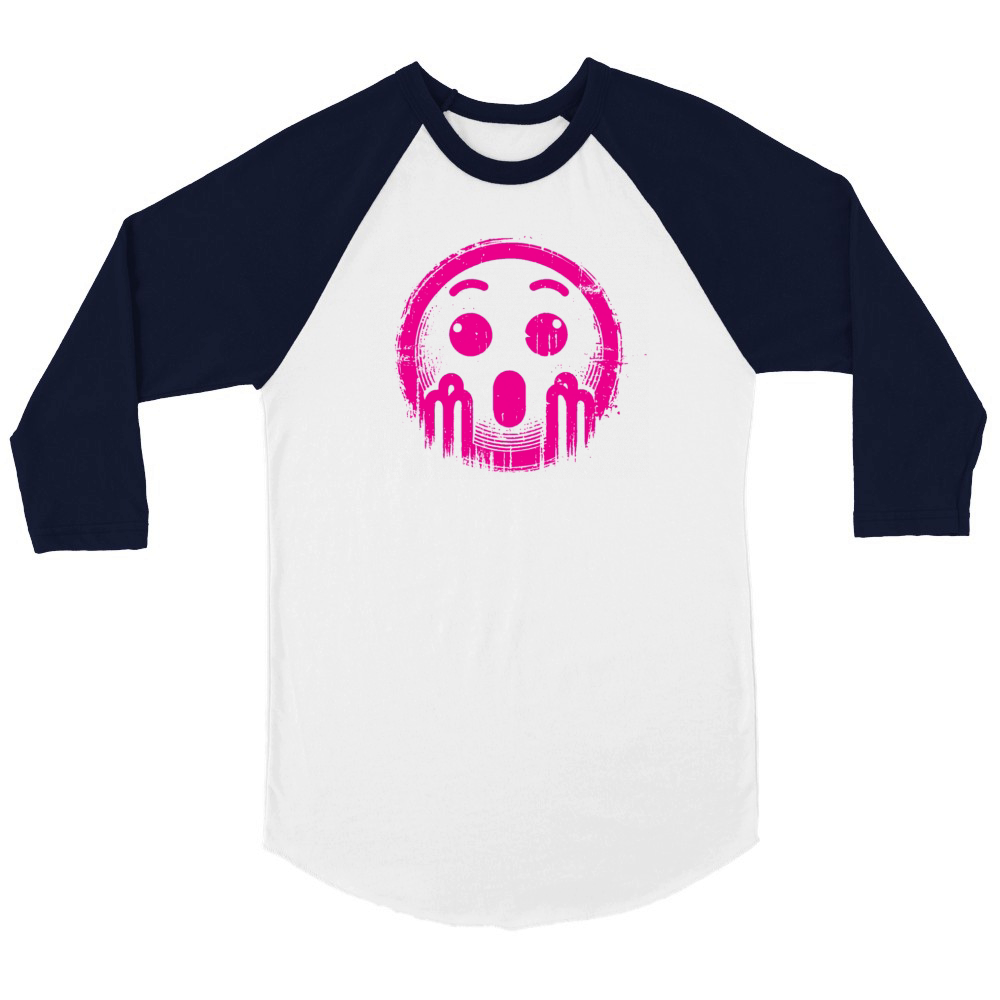Suprising Pink Face Unisex ¾ sleeve Raglan T-shirt