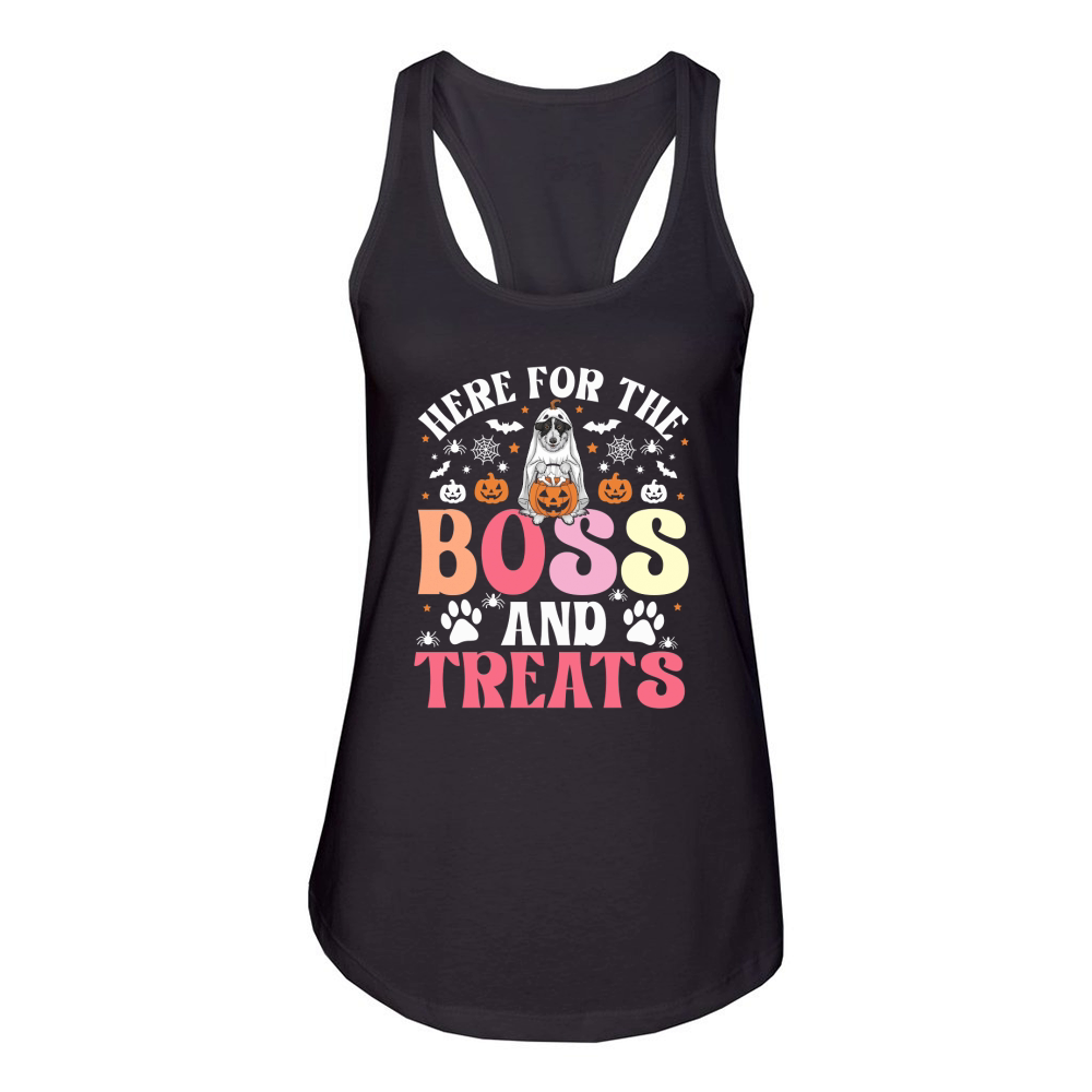 Here For The Boss And Treats Women's Racerback Tank