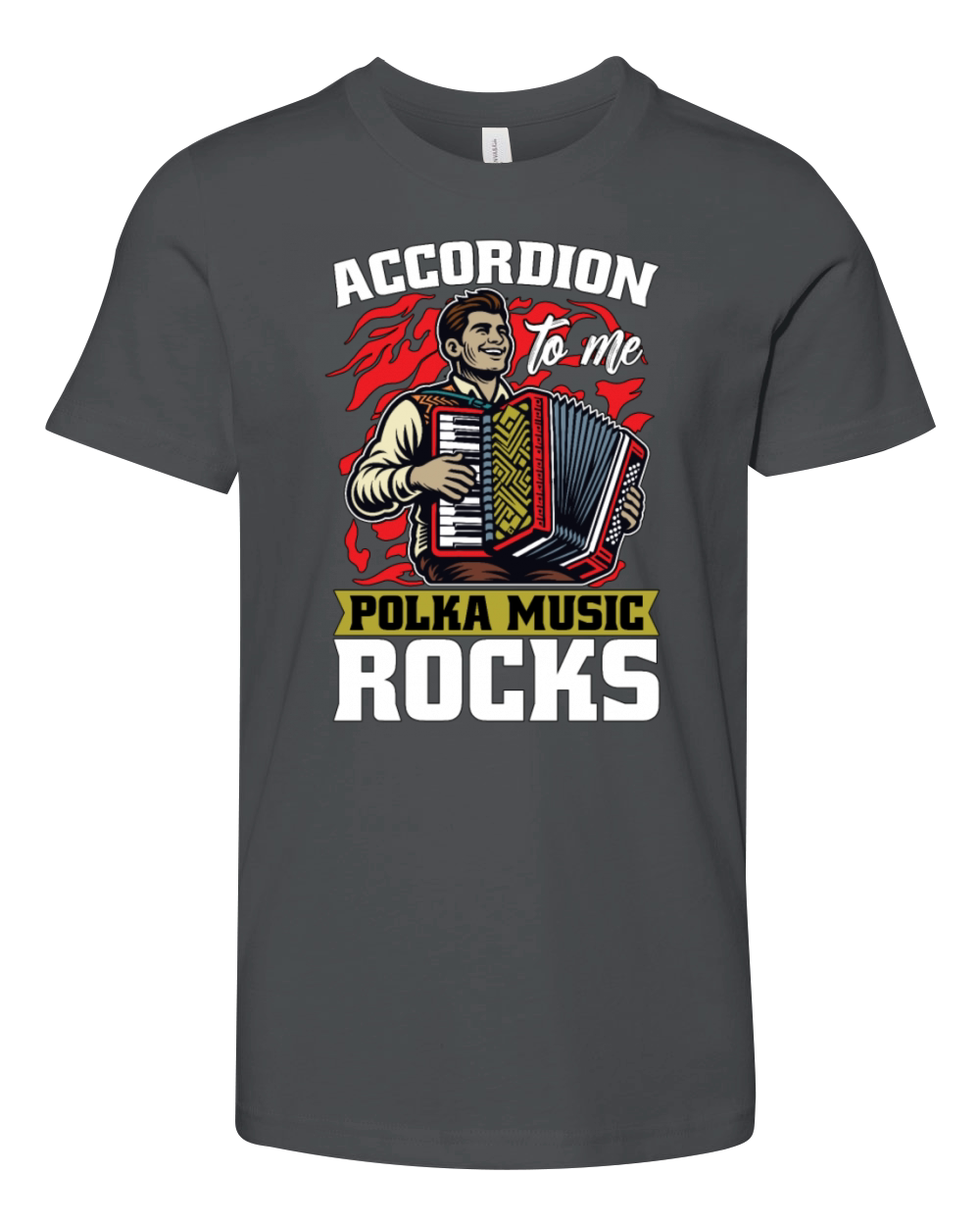 Accordion To Me Polka Music Rocks Accordionist Youth Unisex Jersey Tee