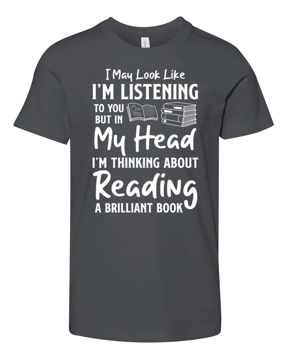 Listening vBook Lover Reader Desing Funny Reading Youth Unisex Jersey Tee