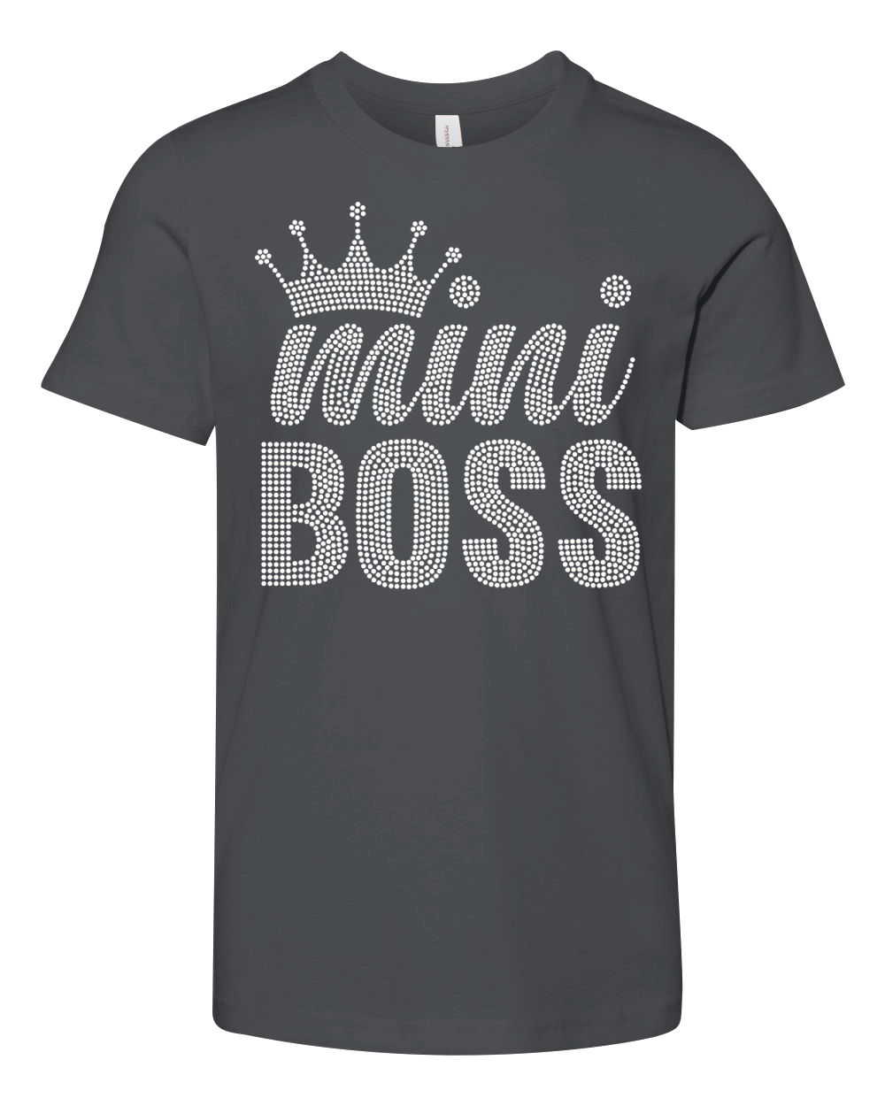 Mini Boss Rhinestone Templates Youth Unisex Jersey Tee